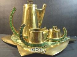 Vintage Salvador Brass Mexique 4 Pc Set Café