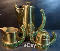 Vintage Salvador Brass Mexique 4 Pc Set Café