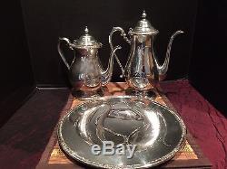 Vintage Set 1940's International Silver Camille Café Et Thé Pot Petit Plat