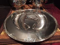 Vintage Set 1940's International Silver Camille Café Et Thé Pot Petit Plat