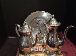 Vintage Set 1940's International Silver Camille Café Et Thé Pot Petit Plat