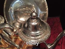 Vintage Set 1940's International Silver Camille Café Et Thé Pot Petit Plat