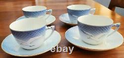 Vintage Set 4 Bing Grondahl B&g Danemark Seagull Tea/coffee Cups & Saucers