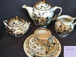 Vintage Set Café En Porcelaine Pour 4 Prs Verbilki Urss 15pcs