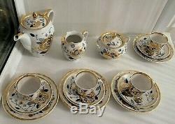 Vintage Set Café En Porcelaine Pour 4 Prs Verbilki Urss 15pcs