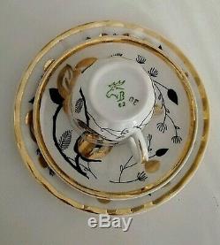 Vintage Set Café En Porcelaine Pour 4 Prs Verbilki Urss 15pcs