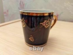 Vintage Set De 6 Dovbysh Cobalt Or Porcelaine Coffee Tea Cup Urss Ukraine