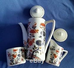 Vintage Set De Thé Japonais Coffee / Pot Bone China Porcelain Blossom 17 Piece