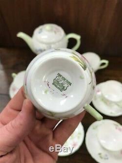 Vintage Shelly Fine Bone English China Tea / Set Trioste Anemone 13977
