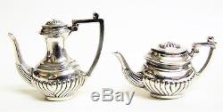 Vintage Silver Silver Miniature Pot De Thé Ensemble De Café Sugar Bowl Milk Jug & Tray