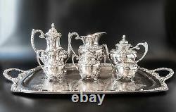 Vintage Silverplate Tea Set Cafe Service 6 Pc Heritage Rogers Bros