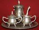 Vintage Silverplated Set Coffee / Tea Pot, Creamer, Sugar Bowl And Tray