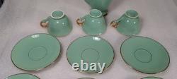 Vintage StavangerFlint Norvège. Service à thé/café vert et or. 15 pièces