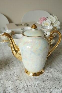 Vintage Tchécoslovaquie 15 Set Pieces Café Nacre Luster Set 2