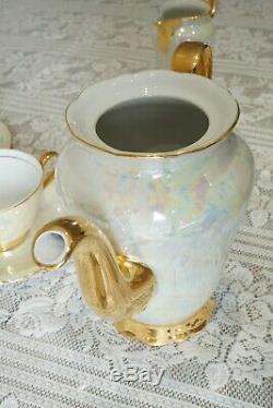 Vintage Tchécoslovaquie 15 Set Pieces Café Nacre Luster Set 2
