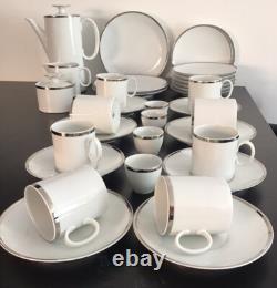 Vintage, Thomas Allemagne, Médaillon Platine, Service à café / petit déjeuner de 35 pièces pour 4 personnes