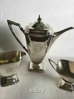 Vintage Towle Mary Chilton Sterling Demi Tea Set Café De Trois C1920s Vendu B
