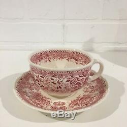 Vintage Villeroy & Boch Burgenland Saar Bordeaux Blanc Tea Set Café Pour 4