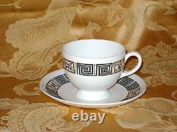 Vintage Wedgwood Asie Café Set Pot 6 Tasses Et Soucoupes Black Gold Bone China