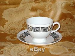 Vintage Wedgwood Asie Café Set Pot 6 Tasses Et Soucoupes Black Gold Bone China