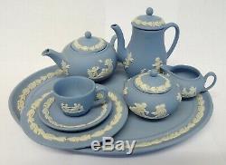 Vintage Wedgwood Miniature Jasper Ware Thé / Café Set For One