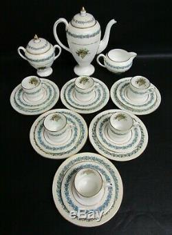 Vintage Wedgwood W3257 Appledore Peint À La Main 21 Piece Set Café 1ère Qualité