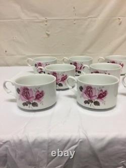 Vtg Contessa Fine Chine Grande Tasse De Café Lot De 8 Set Kit D'entertaining