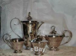 Vtg Ingrid Silverplate Par Trois Procureurs De La Couronne Royale Argenterie Hickman Thé / Café Set