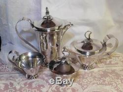 Vtg Ingrid Silverplate Par Trois Procureurs De La Couronne Royale Argenterie Hickman Thé / Café Set