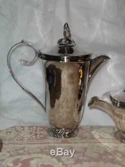 Vtg Ingrid Silverplate Par Trois Procureurs De La Couronne Royale Argenterie Hickman Thé / Café Set