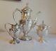 Vtg International Silver Holmes Et Edwards Spring Garden Thé Cafetière + 2pc Set