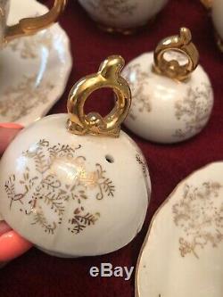 Vtg Porcelaine Café Set D'or Victorienne Couple Sterling Chine Japon 23 Pc De Nice