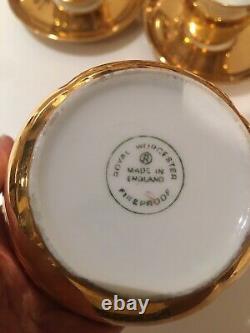 Vtg Royal Worcester Pot Gold Luster Pilivuyt France Tea Tea Coffee Gobelets Lot 17