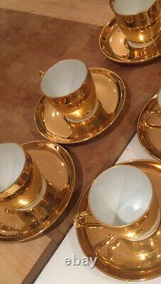 Vtg Royal Worcester Pot Gold Luster Pilivuyt France Tea Tea Coffee Gobelets Lot 17