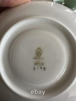 Wedgwood Art Dexo Vintage Tasse à espresso et soucoupe en perles vert menthe, lot de 6