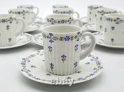 X10 Tasses à café expresso Vintage GDA Limoges St Germain avec soucoupes en porcelaine.